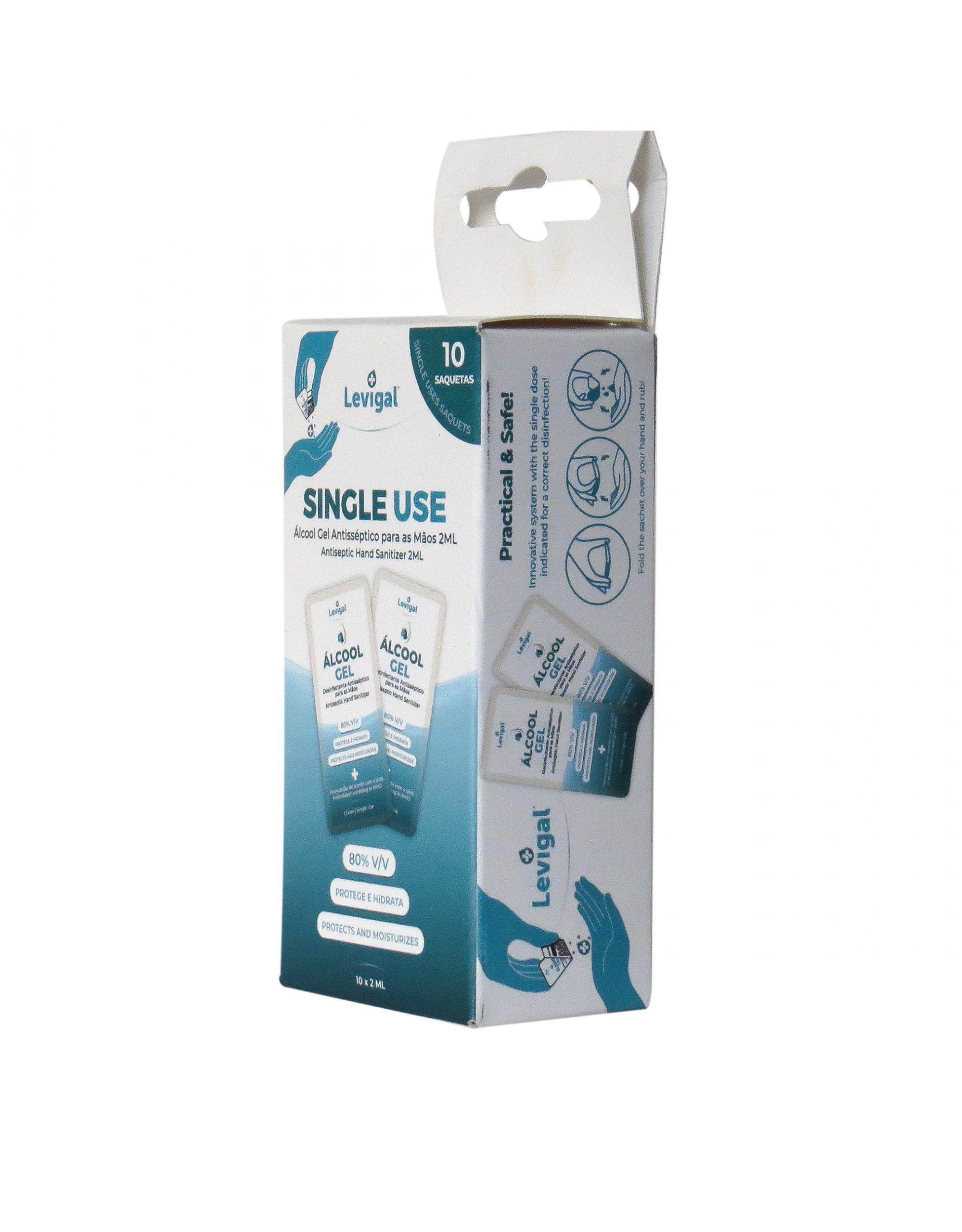 Levigal ULTIMATE 80% V/V Álcool Gel Single Use 10 X 2ML